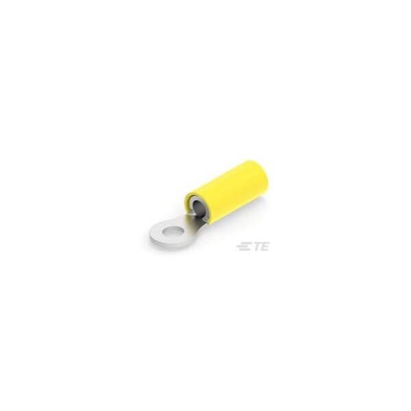 Te Connectivity Ring Terminal, #8 Stud Size, 12 AWG, 300 V, Nylon Insulated, Yellow 2-320568-2 - main